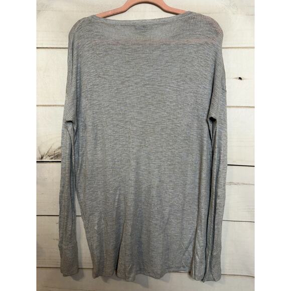 Vince Sweater M Part Linen Blue/Gray Lightweight Designer - Picture 2 of 6